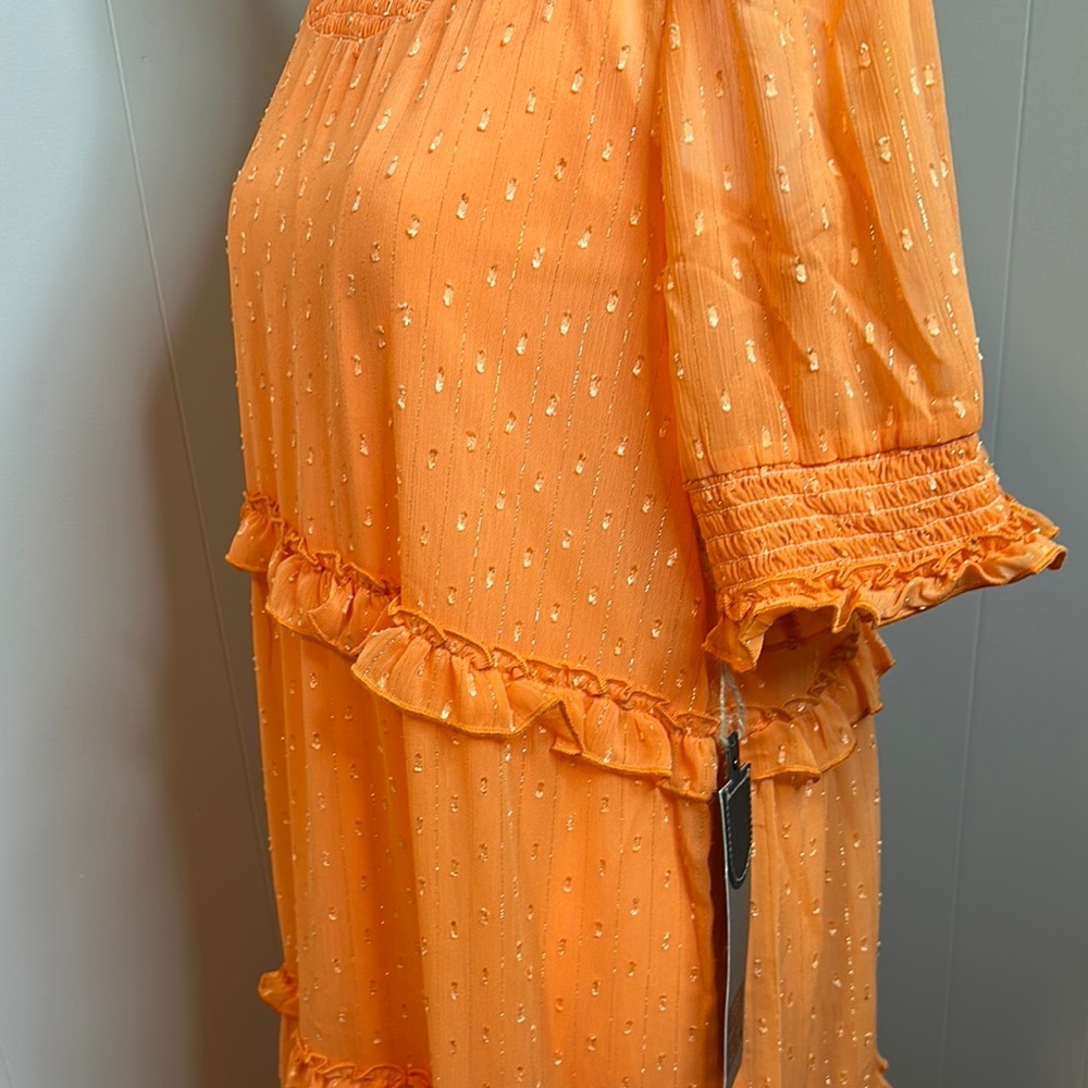 NWT Double D Ranch Orange Ruffle Smocked Maxi Dress - Picture 14 of 15